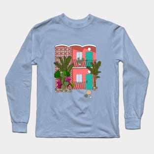 Breeze Block Apartments with Plants Long Sleeve T-Shirt